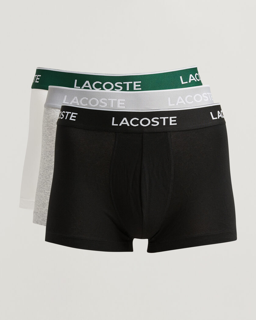 Lacoste 3-Pack Stretch Cotton Trunks Black/White/Grey – Mehrfarbig