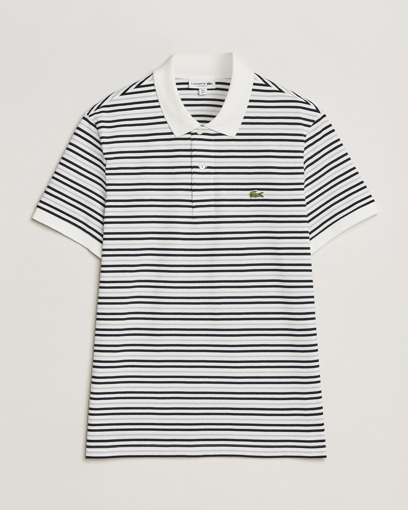Lacoste Original Striped Polo Piké Blackbird/Flour – Mehrfarbig