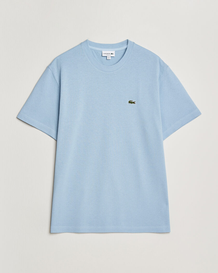 Lacoste Cotton/Linen Pique T-Shirt Light Blue – Blau