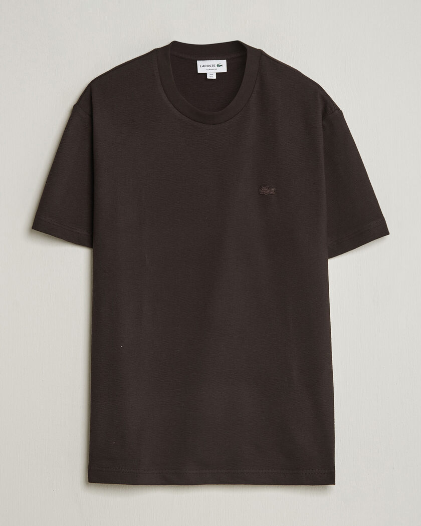 Lacoste Textured Cotton T-Shirt Buffalo Brown – Braun