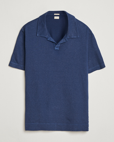 Massimo Alba Aruba Cotton/Linen Polo Midnight Blue – Blau