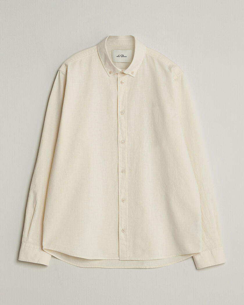 LES DEUX Konrad Cotton/Linen Shirt Eggnog White – Weiß