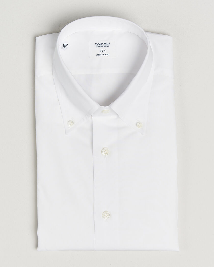Mazzarelli Soft Cotton Button Down Shirt White – Weiß
