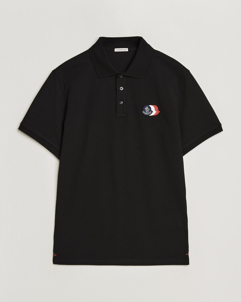  Moncler Tricolore Logo Polo Black – Schwarz