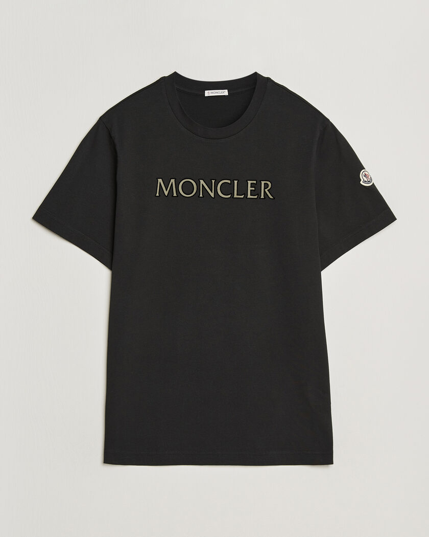 Moncler Flock Print Logo T-Shirt Black – Schwarz