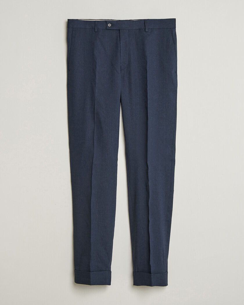 Morris Jack Linen Trousers Navy – Blau