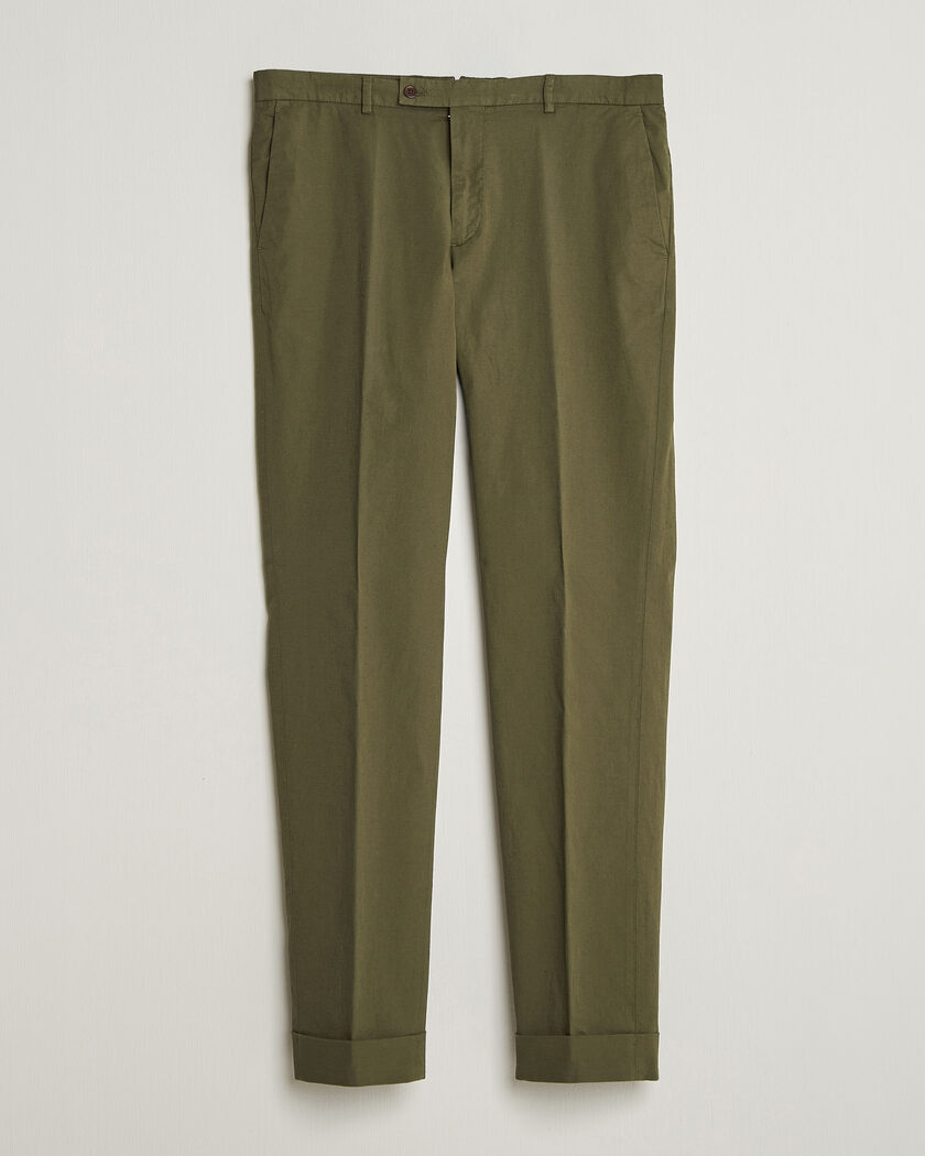 Morris Jack Washed Cotton Trousers Olive – Grün