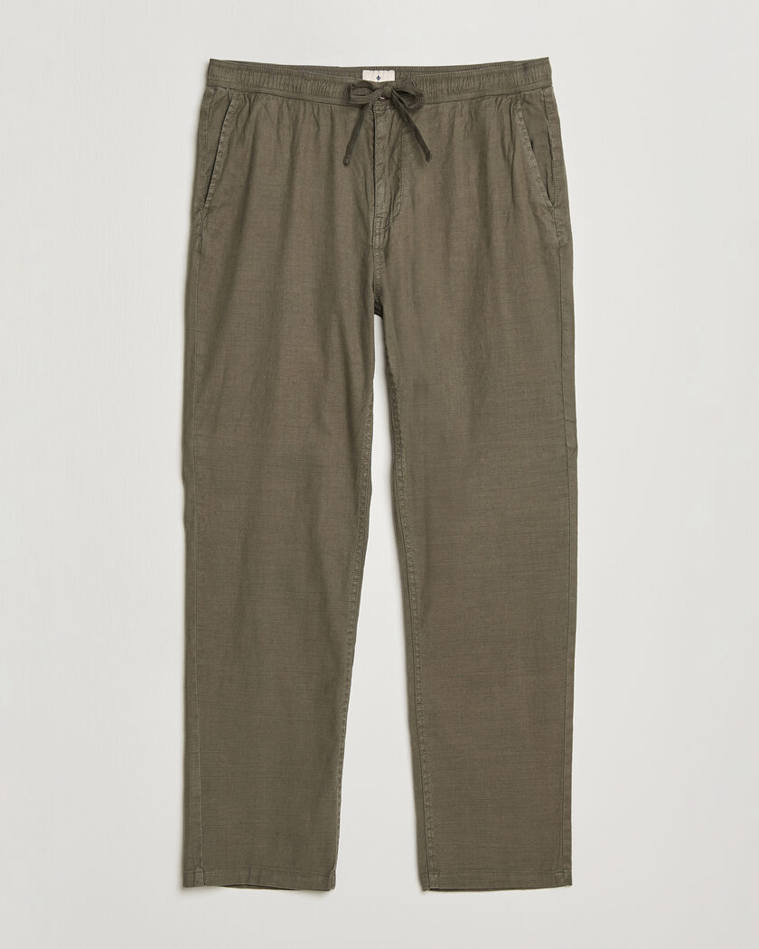Morris Fenix Linen Trousers Olive – Grün