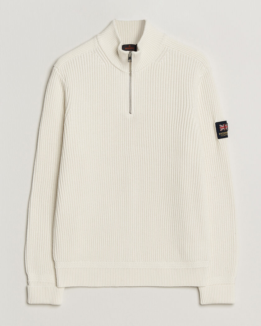  Morris Brenton Half-Zip Off White – Weiß