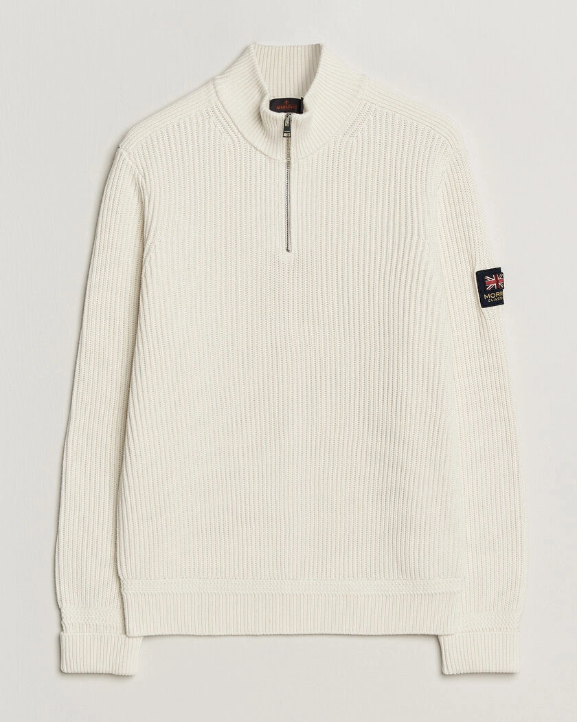 Morris Brenton Half-Zip Off White – Weiß