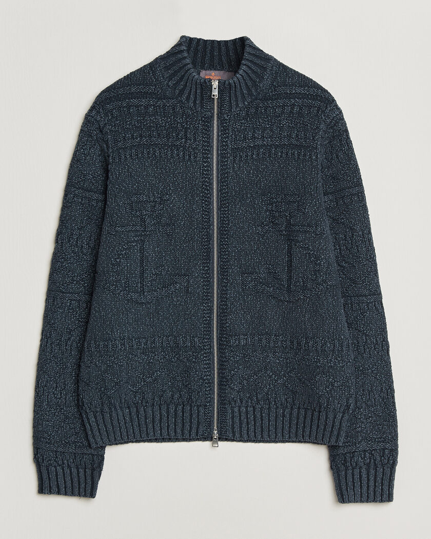 Morris Chatham Knitted Jacket Navy – Blau