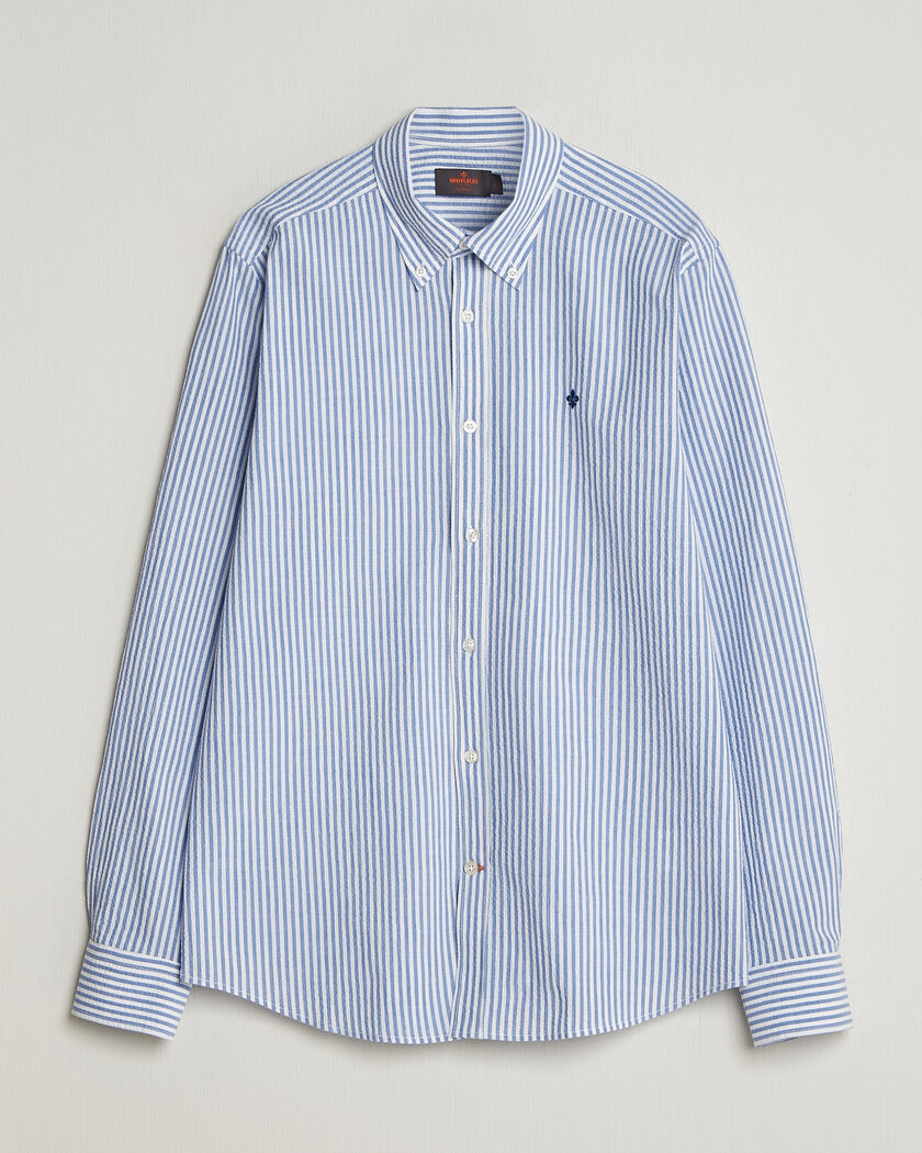 Morris Seersucker Shirt Blue – Blau