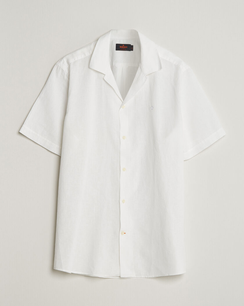 Morris Resort Short Sleeve Linen Shirt White – Weiß