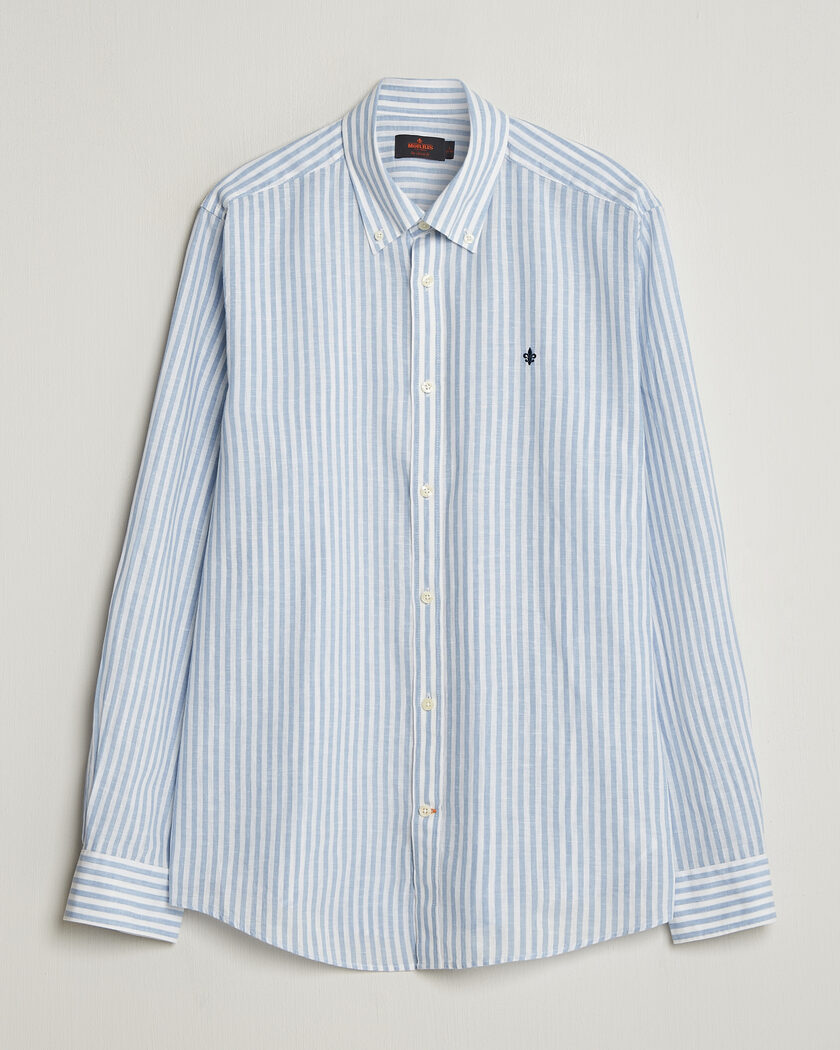 Morris Douglas Striped Linen Shirt Blue/White – Mehrfarbig