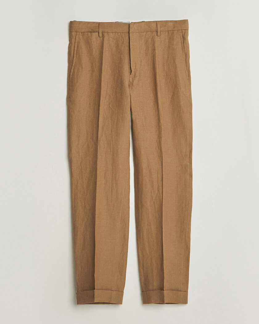 Polo Ralph Lauren Linen Pleated Trousers Light Sable – Braun