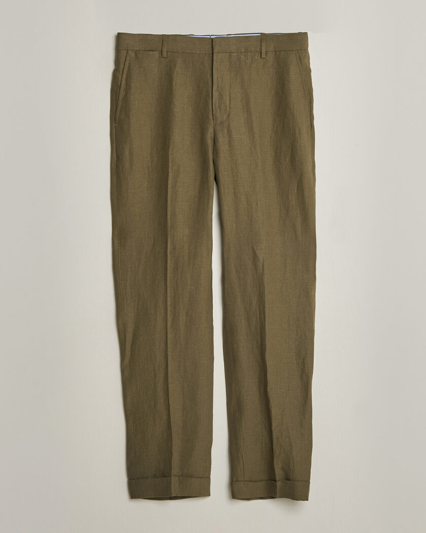 Polo Ralph Lauren Linen Pleated Trousers Basic Olive – Grün