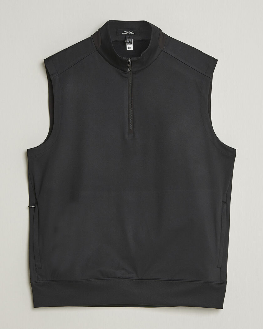 RLX Ralph Lauren Half-Zip Luxury Jersey Vest Polo Black – Schwarz