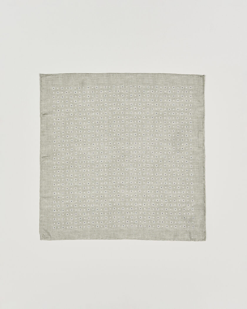 Brunello Cucinelli Printed Silk Pocket Square Olive – Grün