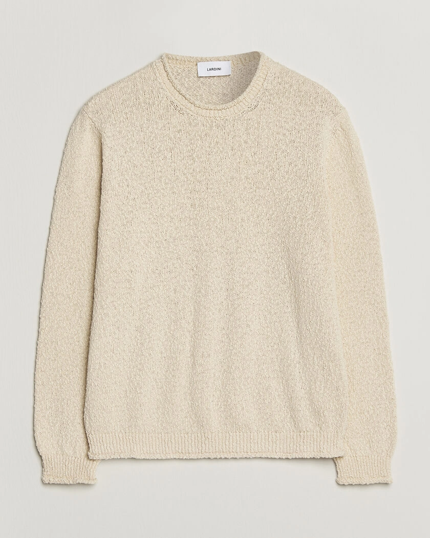 Lardini Organic Cotton Crew Neck Natural – Weiß