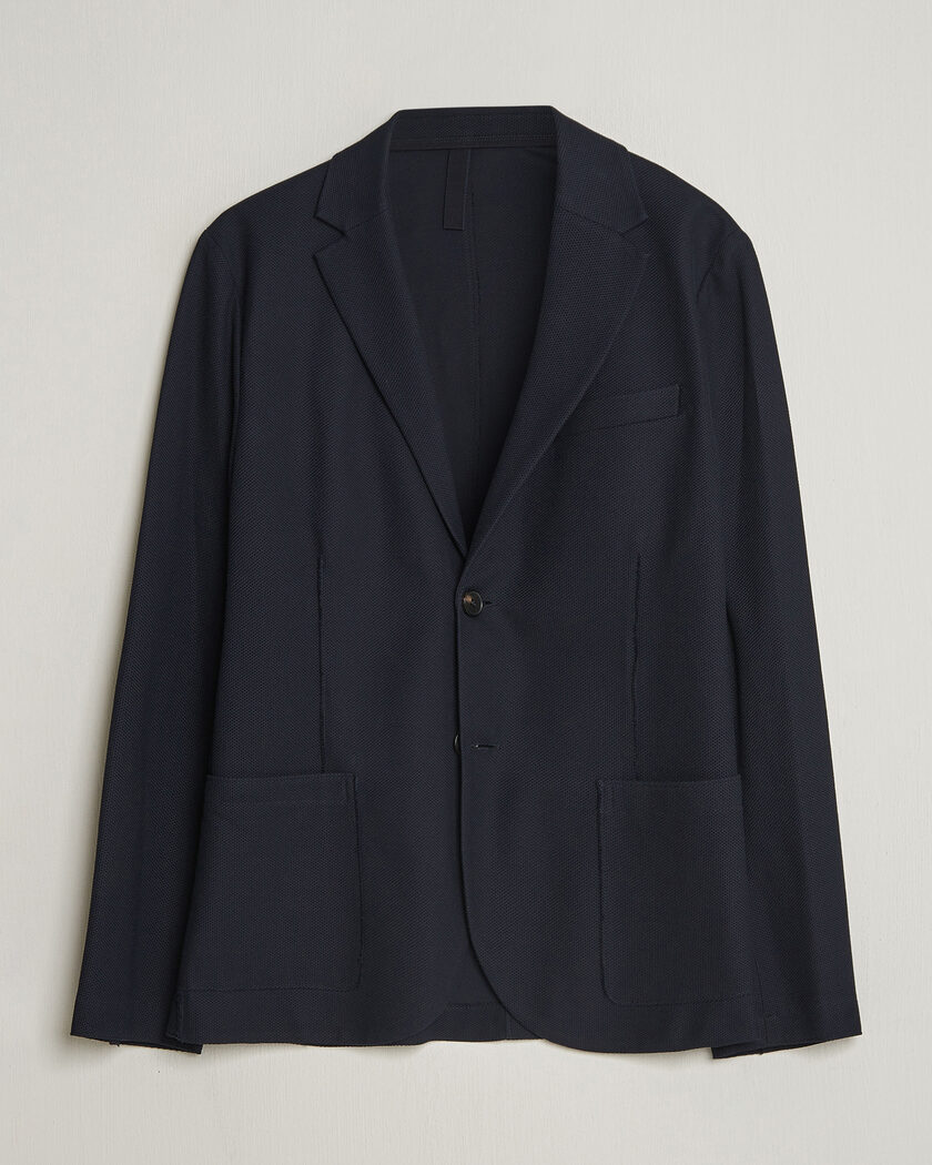 Harris Wharf London Loro Piana Honey Comb Blazer Navy Blue – Blau
