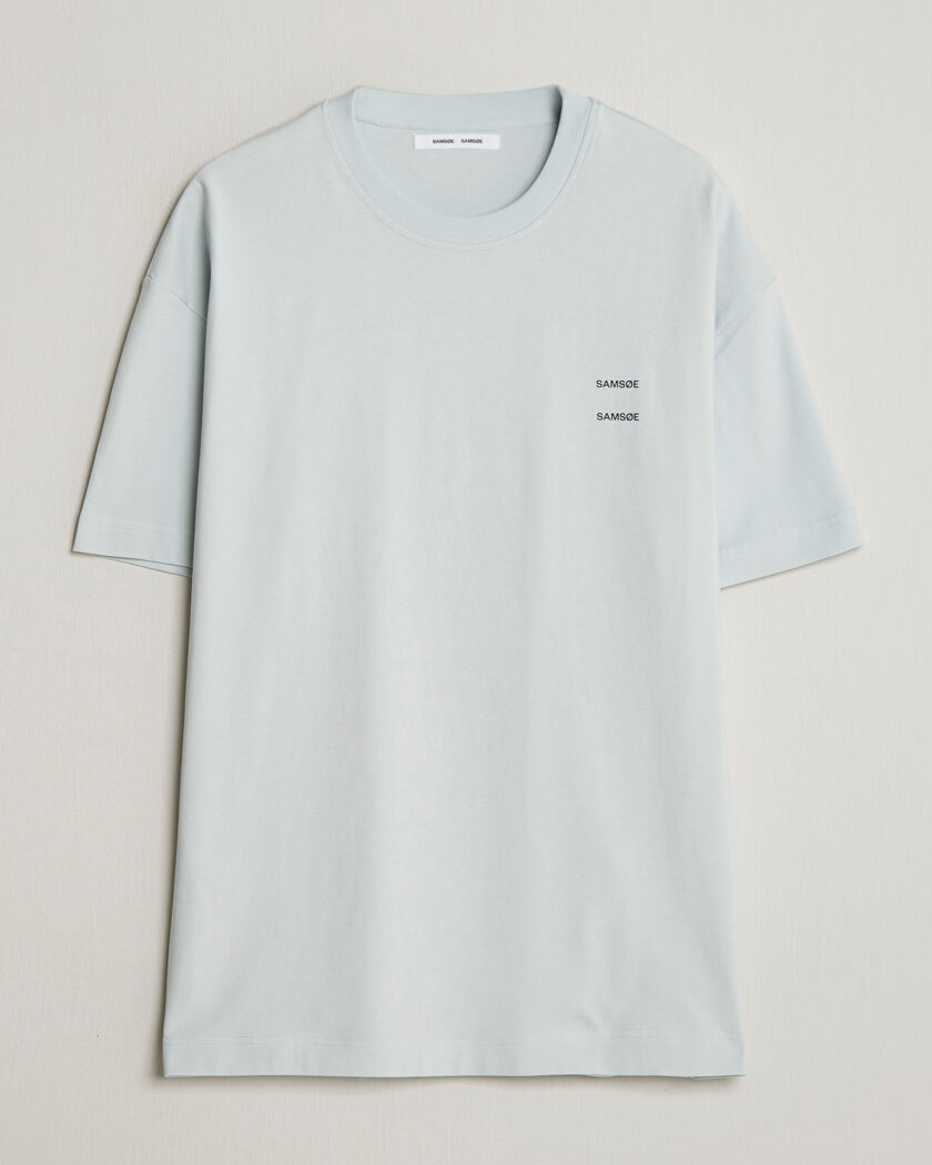 Samsøe Samsøe Joel Organic Cotton T-Shirt Skywriting – Blau