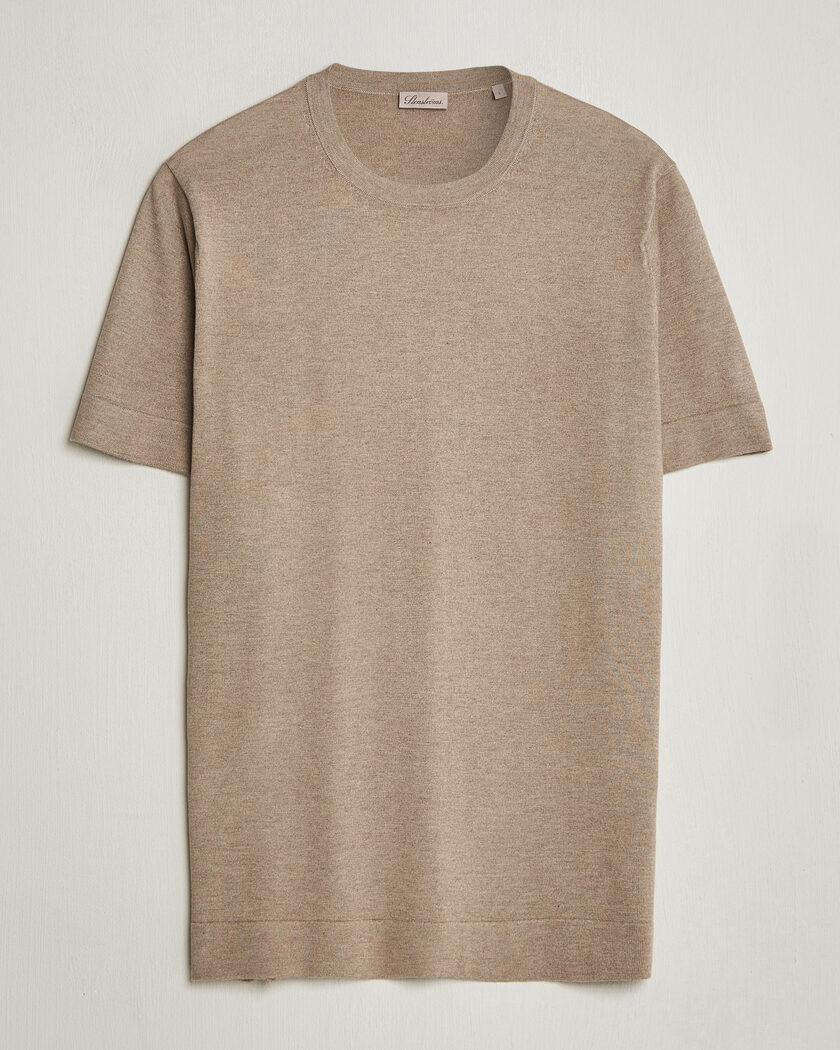 Stenströms Silk/Cashmere T-Shirt Taupe – Braun