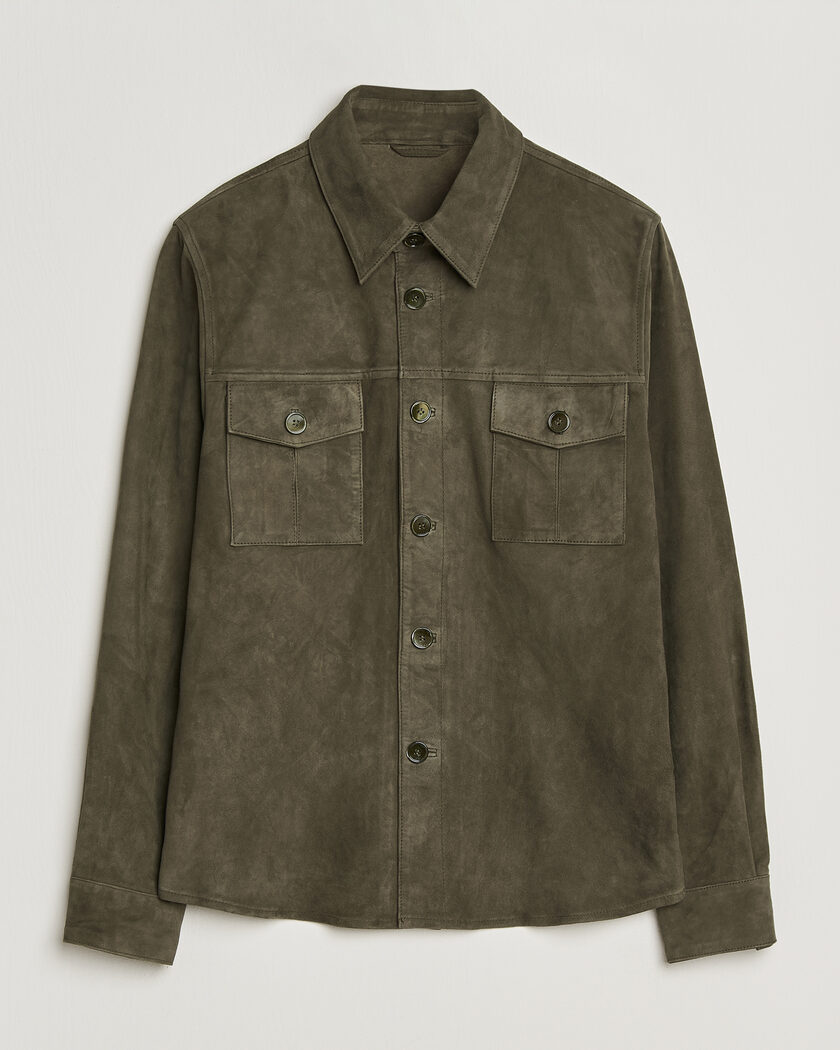 Stenströms Suede Pocket Overshirt Olive – Grün
