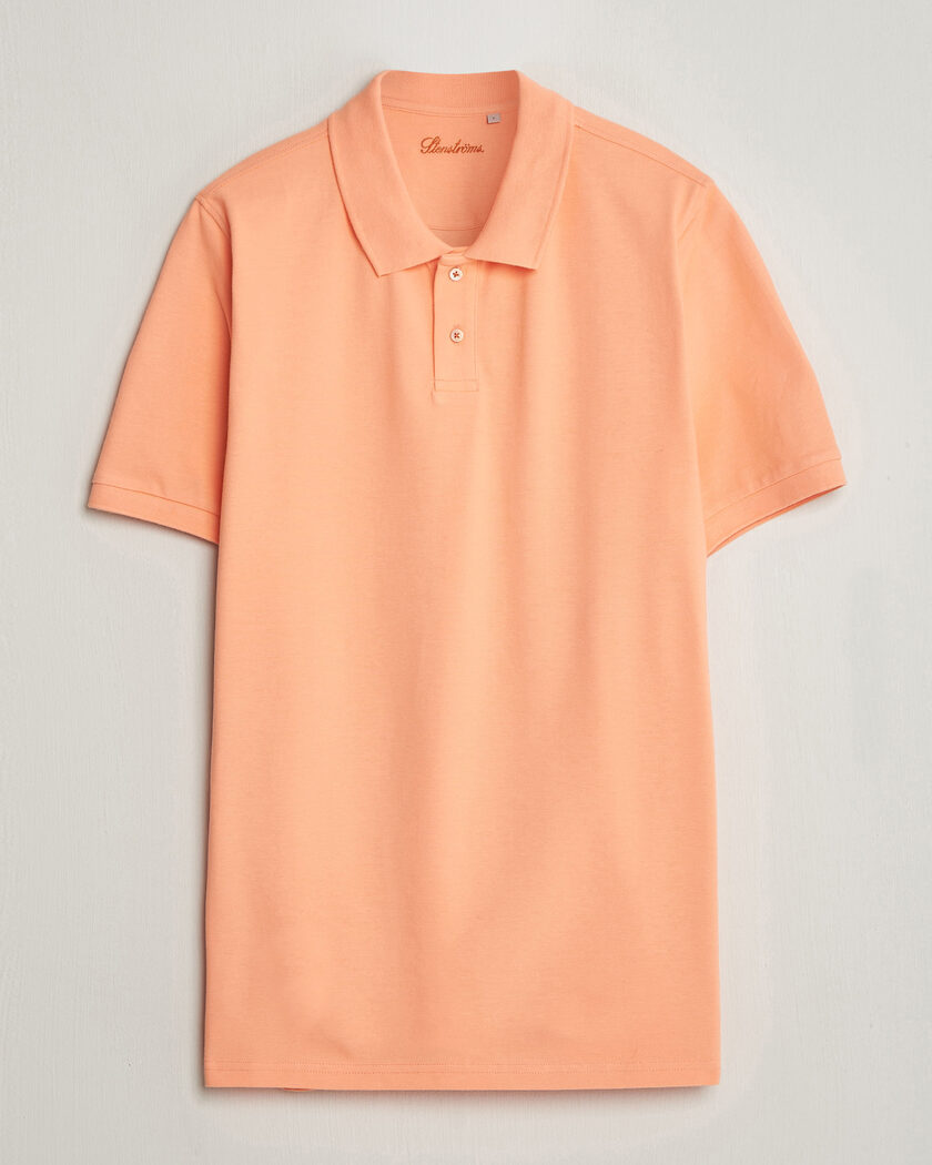 Stenströms Organic Cotton Piquet Polo Shirt Mandarin – Orange