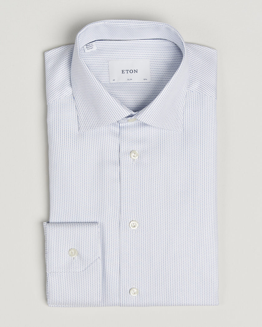 Eton Slim Fit Signature Twill Structured Shirt Light Blue – Blau