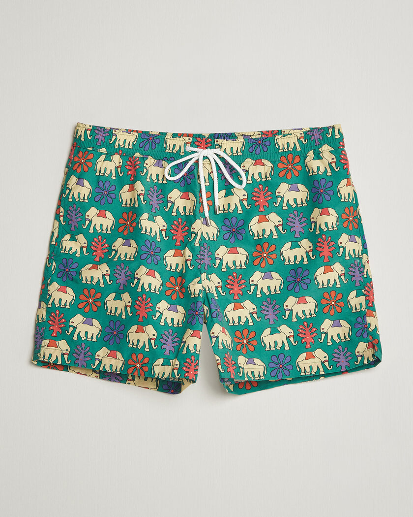 Drake's Elephants Drawstring Swimshorts Green – Grün
