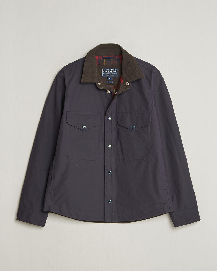 Manifattura Ceccarelli Dry Wax Heavy Shirt Jacket Navy – Blau