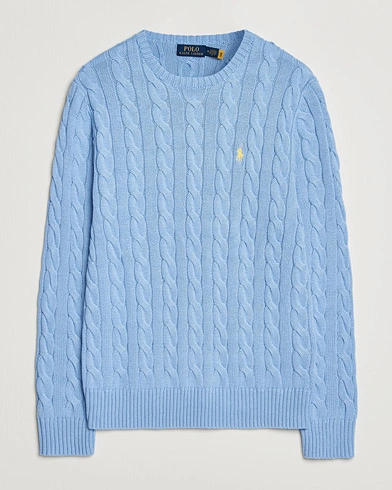 Polo Ralph Lauren Cotton Cable Pullover Austin Blue – Blau