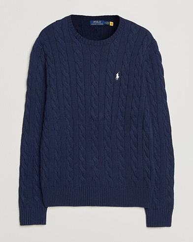 Polo Ralph Lauren Cotton Cable Pullover Bright Navy – Blau