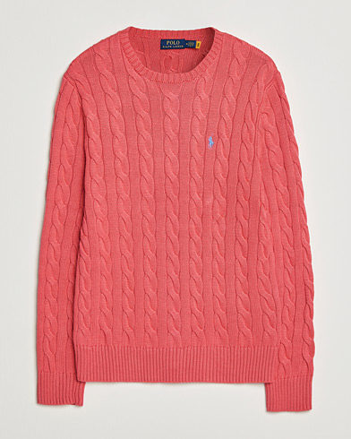 Polo Ralph Lauren Cotton Cable Pullover Pale Red – Rot
