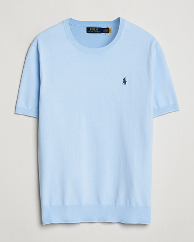 Polo Ralph Lauren Knitted Short Sleeve T-Shirt Office Blue – Blau