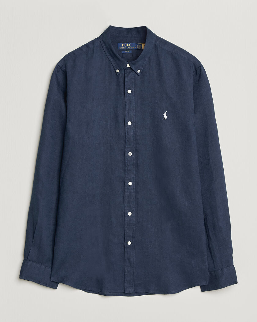 Polo Ralph Lauren Slim Fit Linen Shirt Newport Navy – Blau