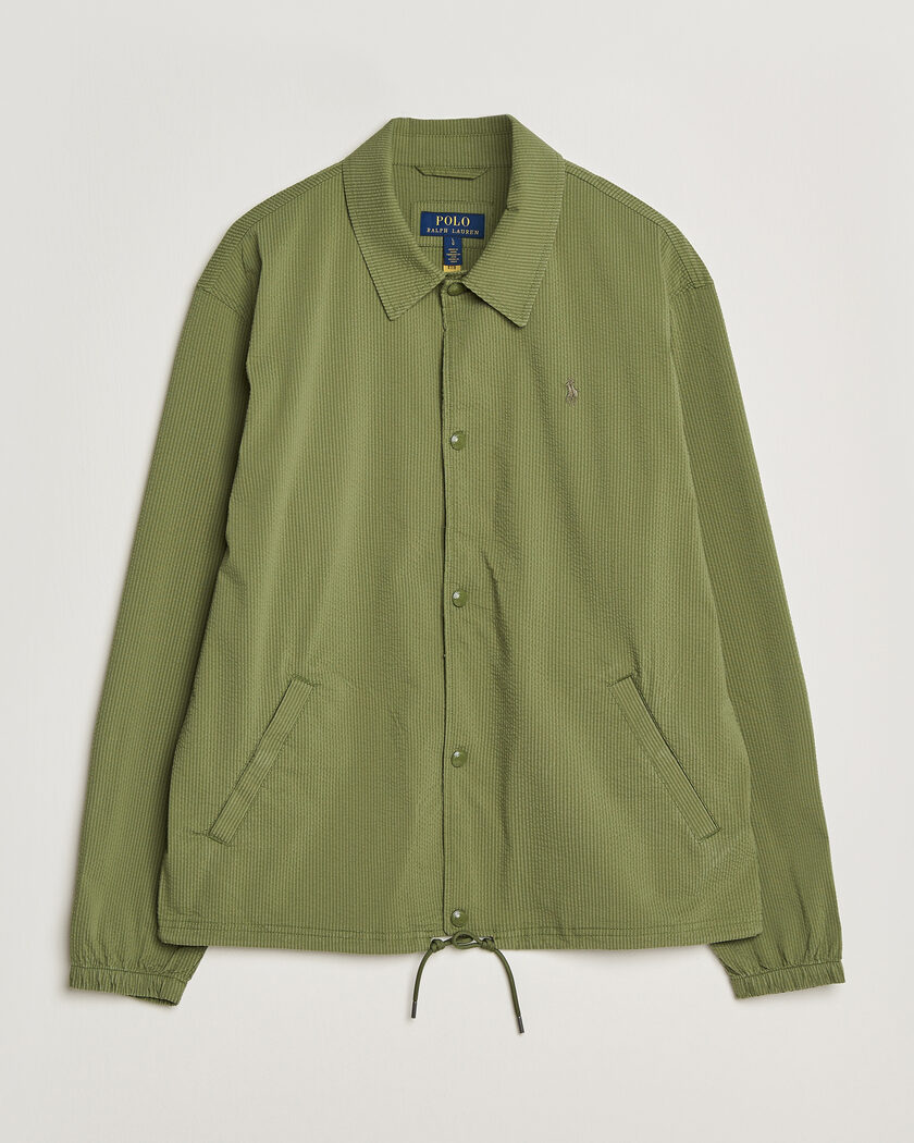 Polo Ralph Lauren Seersucker Windbreaker Jacket Supply Olive – Grün