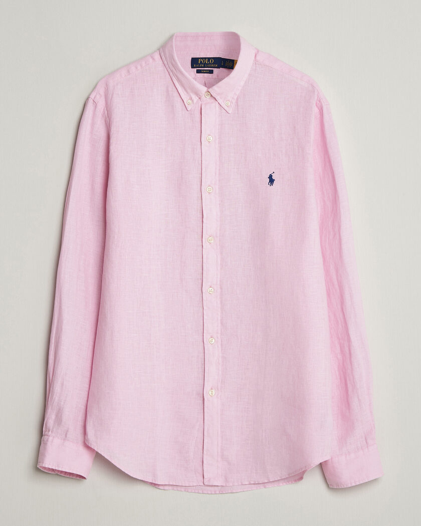 Polo Ralph Lauren Slim Fit Linen Shirt Carmel Pink – Rosa