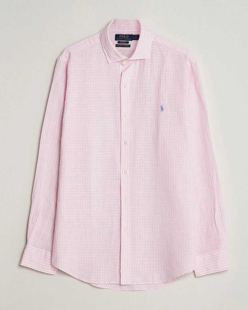 Polo Ralph Lauren Cotton/Linen Seersucker Shirt Pink/White – Rosa