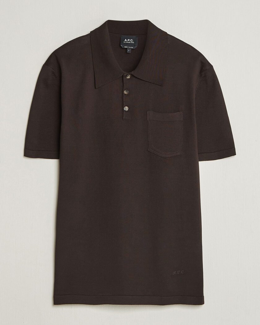 A.P.C. Colin Knitted Polo Brown – Braun
