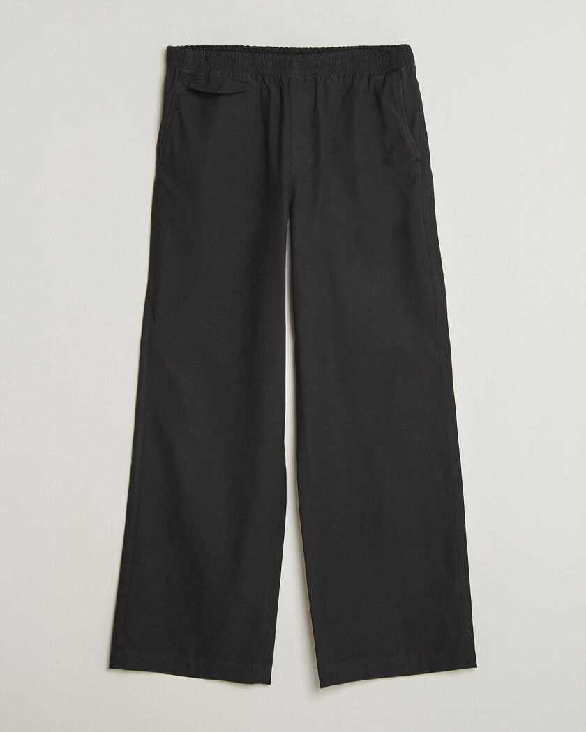 A.P.C. Lou Cotton/Linen Drawstring Trousers Faded Black – Schwarz