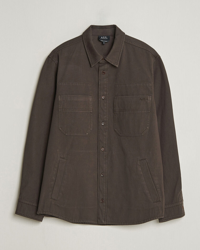 A.P.C. Noah Cotton Overshirt Dark Brown – Braun