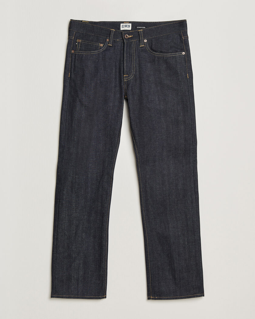 EDWIN No.47 Regular Straight Selvage Jeans Unwashed – Blau