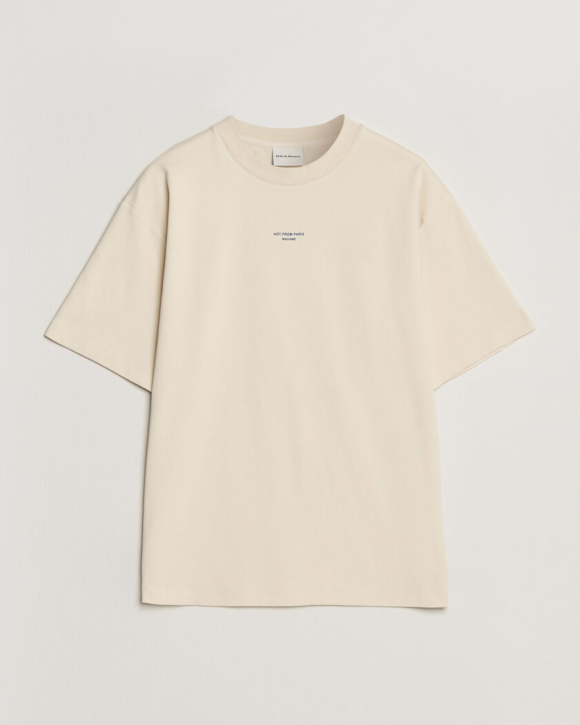 Drôle de Monsieur Classic Slogan T-Shirt Sand – Beige