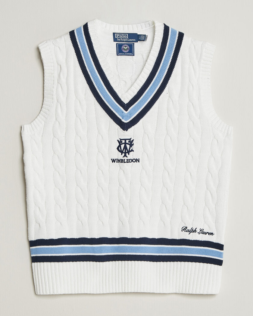 Polo Ralph Lauren Cotton Cable Vest Cream Combo – Weiß