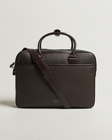 Tiger of Sweden Burin Grained Leather Briefcase Dark Brown – Braun
