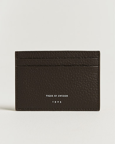 Tiger of Sweden Wharf Leather Card Holder Dark Brown – Braun