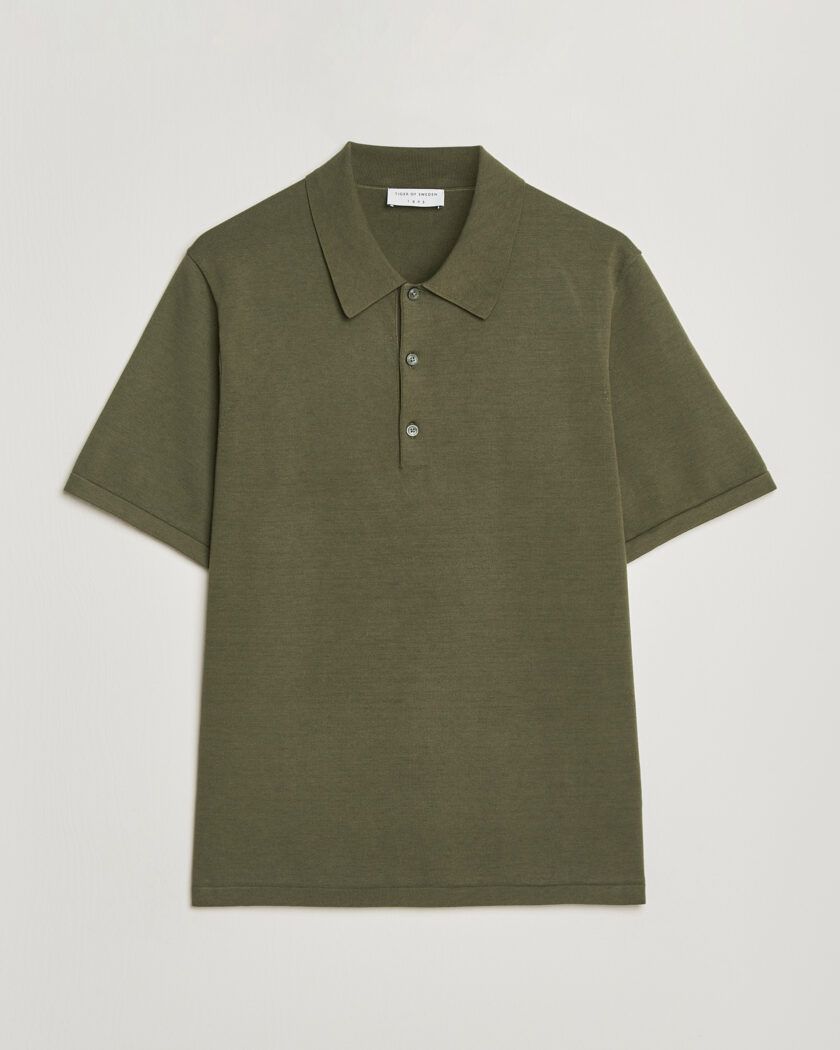 Tiger of Sweden Erros Cotton Knitted Polo Kalamata Green – Grün