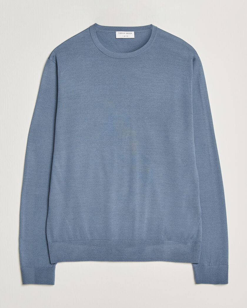 Tiger of Sweden Connor Merino Knitted Crew Neck Dull Blue – Blau