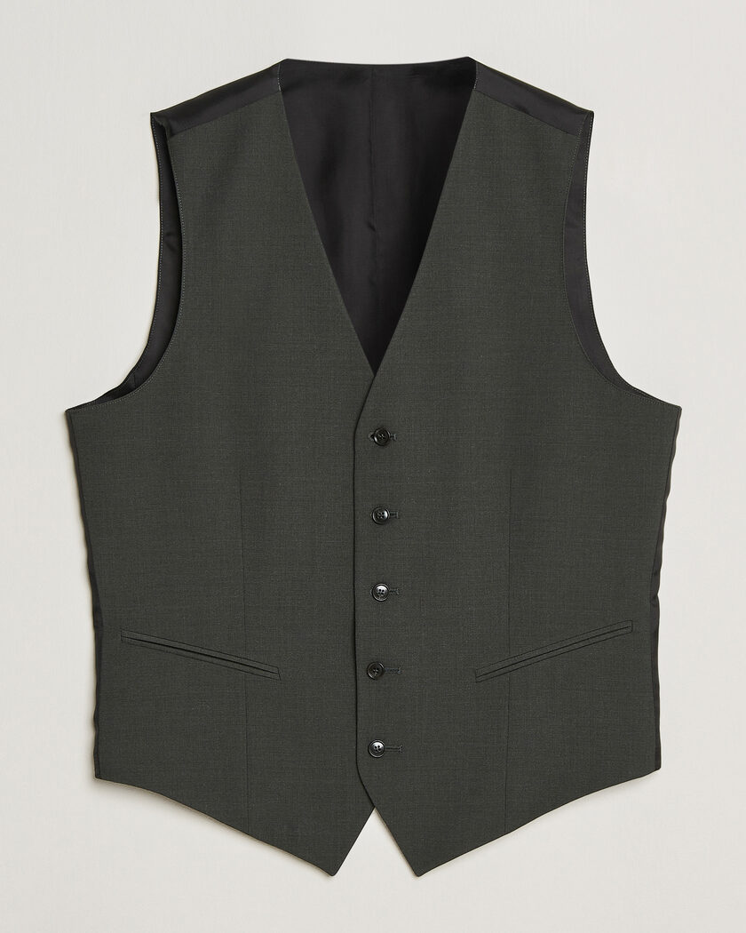 Tiger of Sweden Wayde Wool Travel Waistcoat Olive Extreme – Grün
